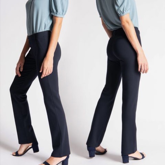 BETABRAND Women’s Straight Leg Dark Navy Dress Pant Pants W-203 Size XL Petite - Picture 1 of 8